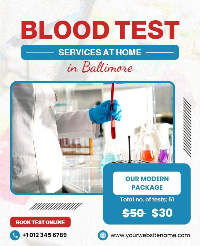 Home Blood Test Services Promotional Flyer Template