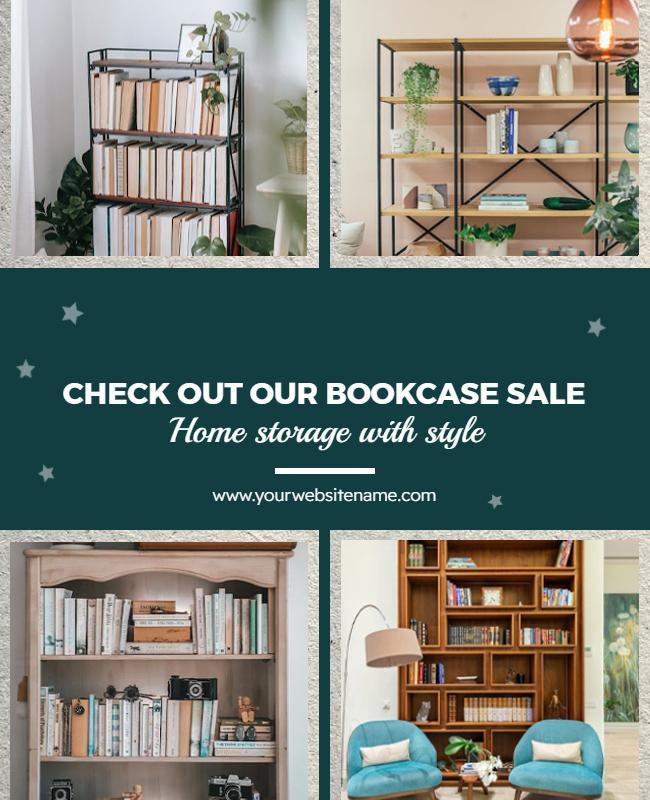 Home Bookcase Sale Promotional Flyer Template