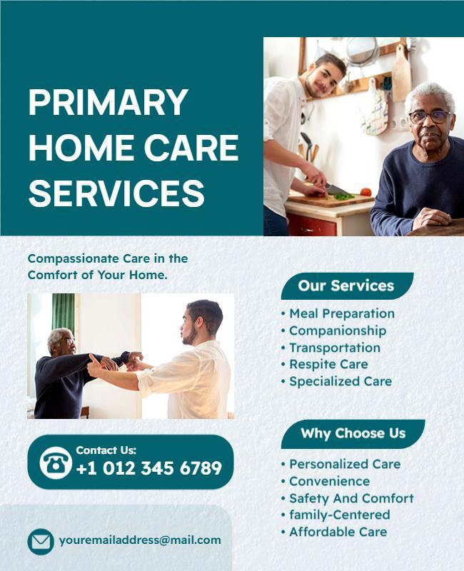 Home Care Service Information Flyer Template