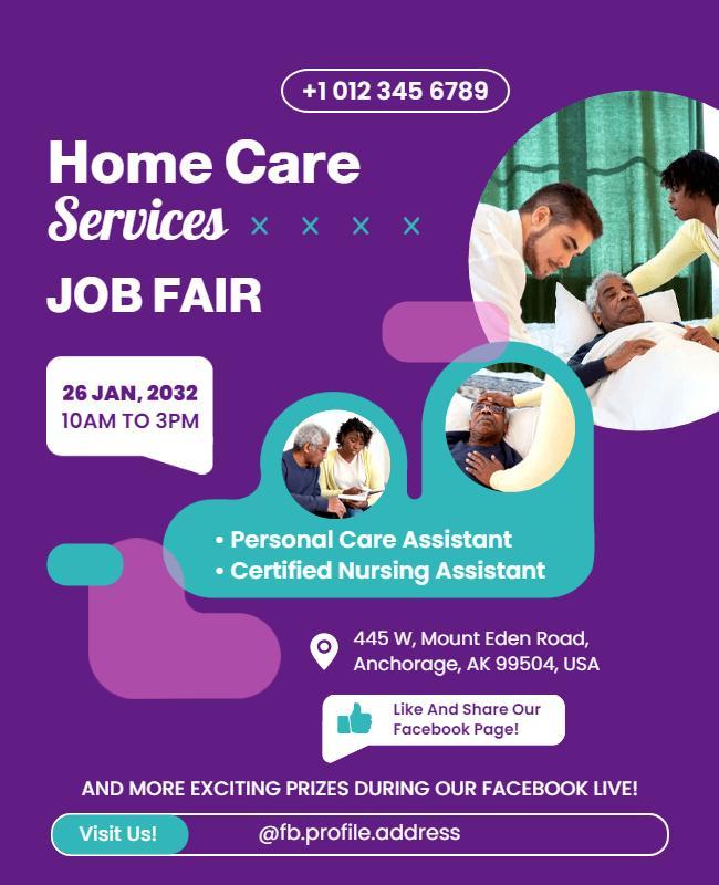 Home Care Services Job Fair Flyer Template