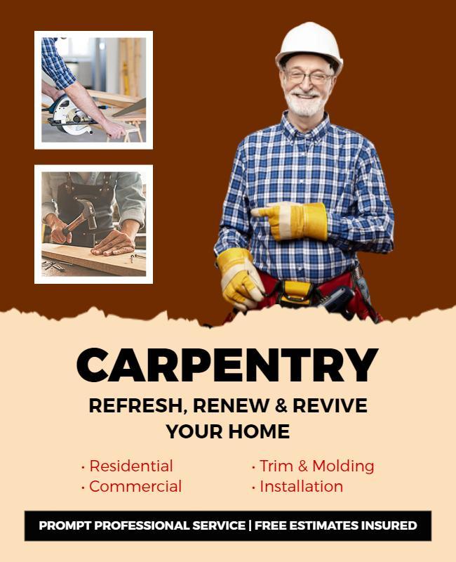 Home Carpentry Services Promotional Flyer Template