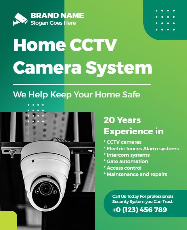 Home Cctv Camera Security System Flyer Template