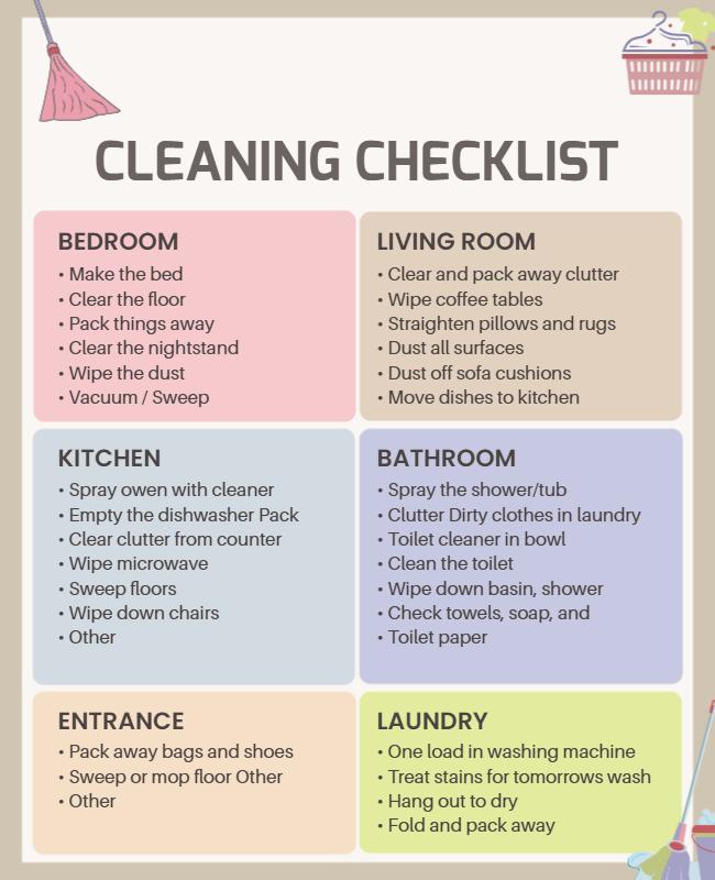 Home Cleaning Routine Checklist Flyer Template