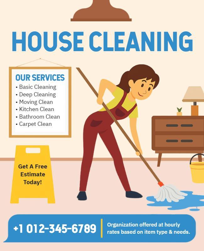 Home Cleaning Service Promotion Flyer Template