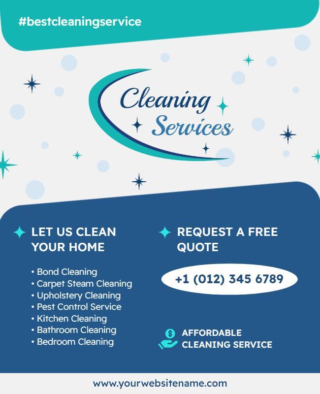 Home Cleaning Services Promotional Flyer Template