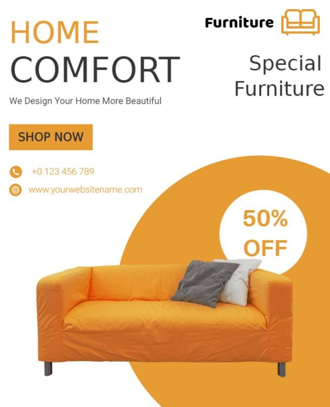 Home Comfort Furniture Sale Flyer Template