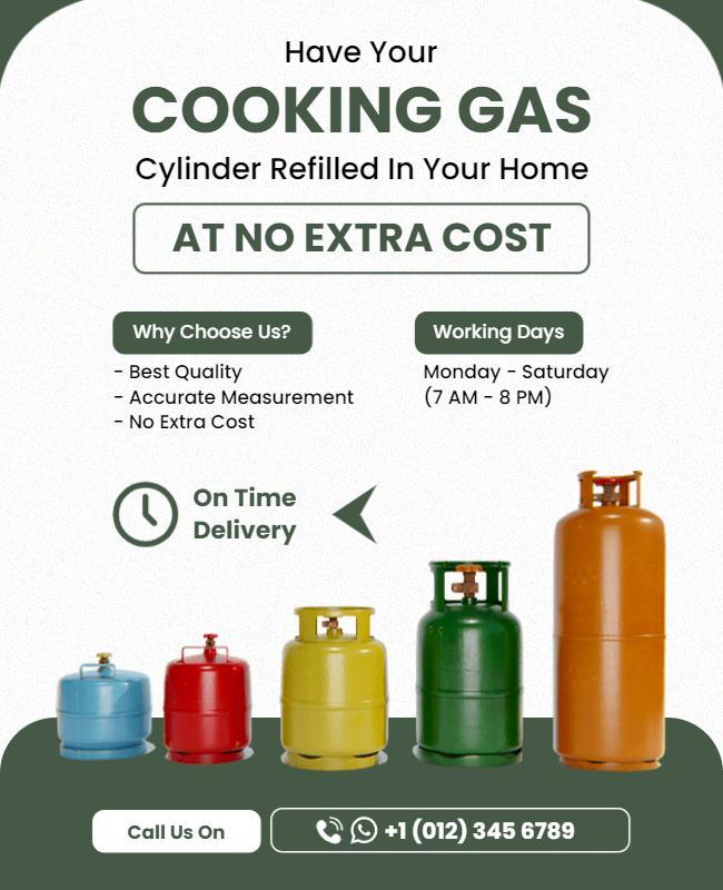 Home Cooking Gas Refill Delivery Flyer Template