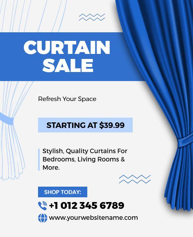 Home Curtain Sale Promotion Flyer Template