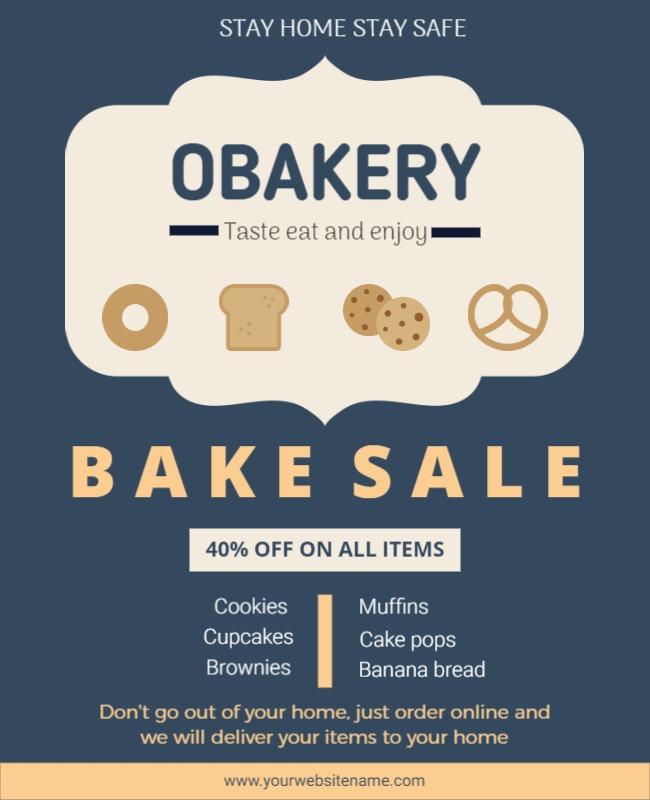 Home Delivery Bakery Bake Sale Flyer Template