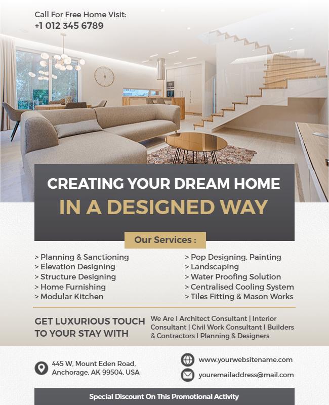 Home Design Consultant Service Flyer Template