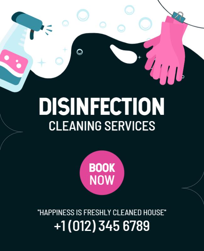 Home Disinfection Cleaning Services Flyer Template