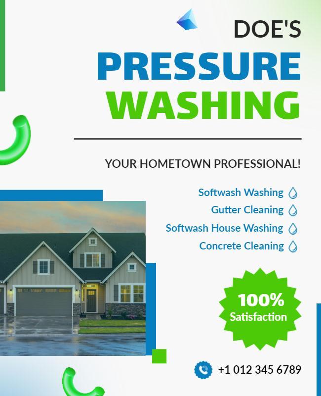 Home Exterior Pressure Washing Services Flyer Template