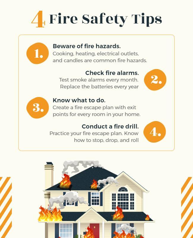 Home Fire Safety Awareness Tips Flyer Template