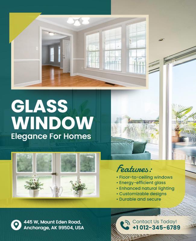 Home Glass Window Features Flyer Template