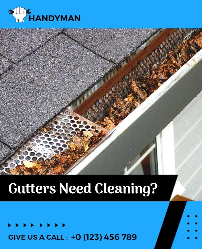 Home Gutter Cleaning Service Flyer Template