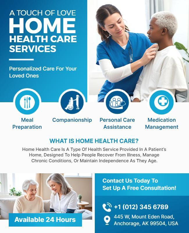 Home Health Care Services Informational Flyer Template