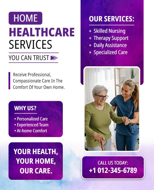 Home Healthcare Services Informational Flyer Template