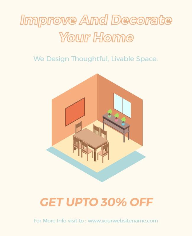 Home Improvement and Decoration Discount Flyer Template