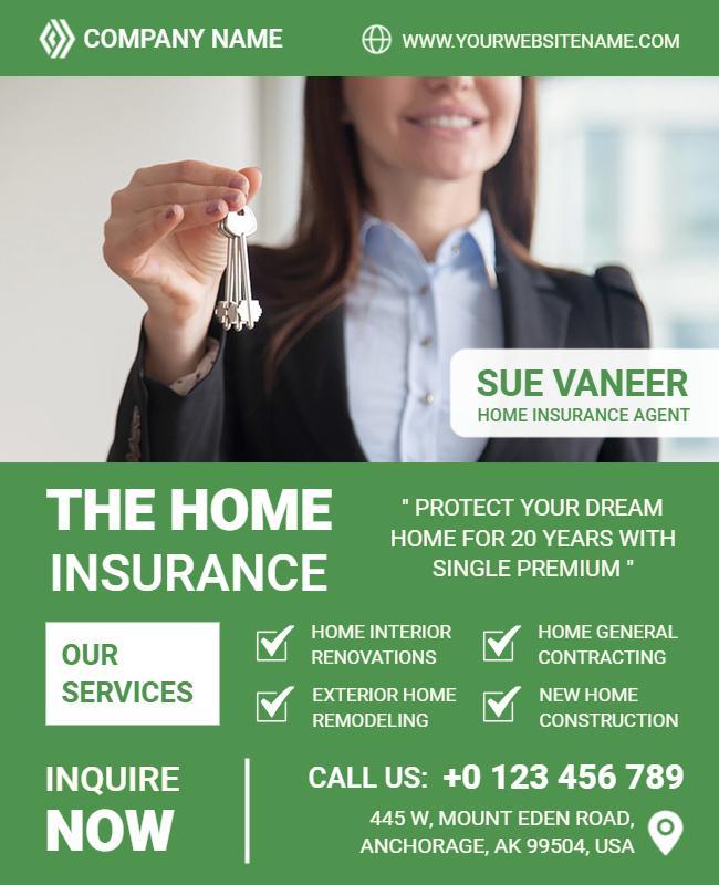 Home Insurance Services Promotional Flyer Template