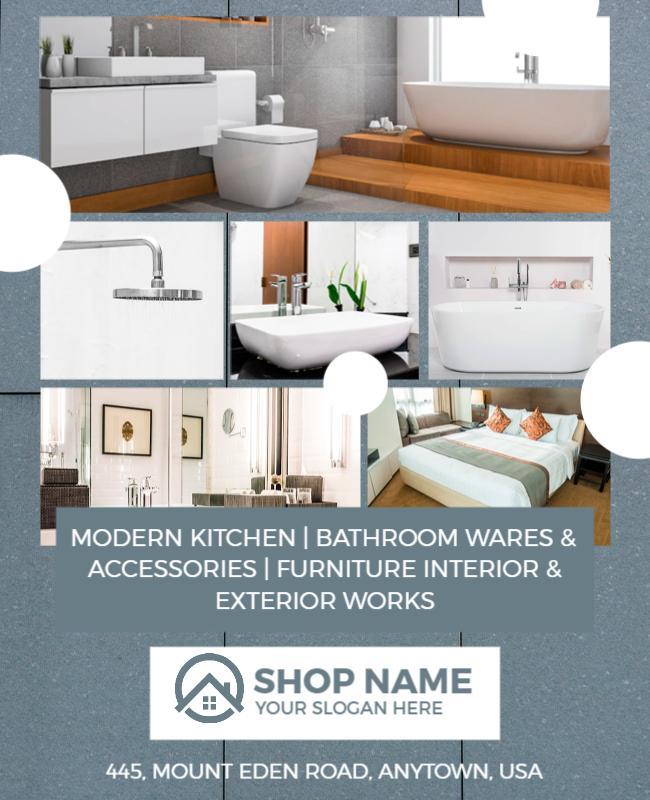 Home Interior and Bathroom Accessories Sale Flyer Template