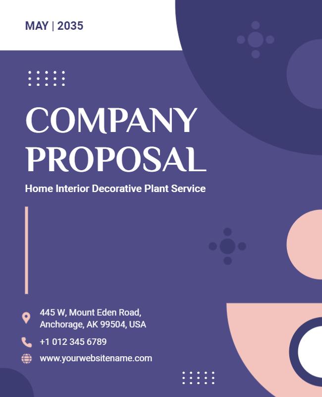 Home Interior Decorative Plant Service Proposal Flyer Template