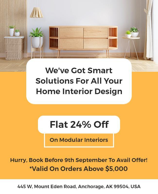 Home Interior Design Discount Offer Flyer Template