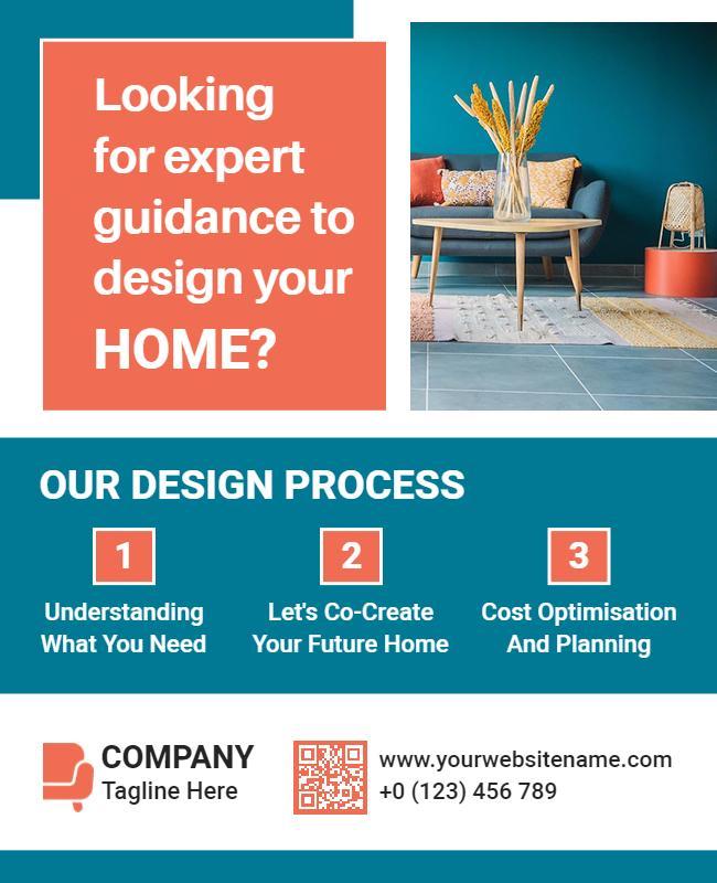 Modern Home Design Process Guide Flyer Template