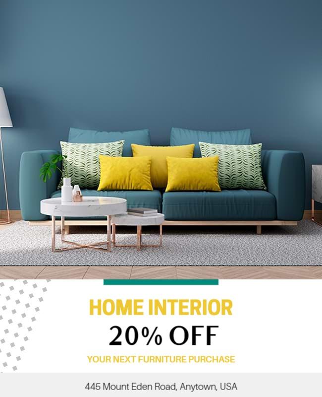 Home Interior Furniture Discount Flyer Template