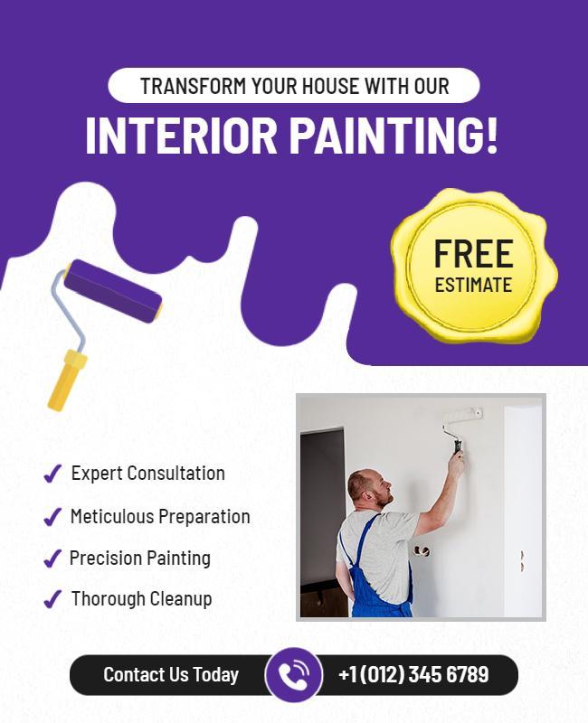 Home Interior Painting Services Promotional Flyer Template