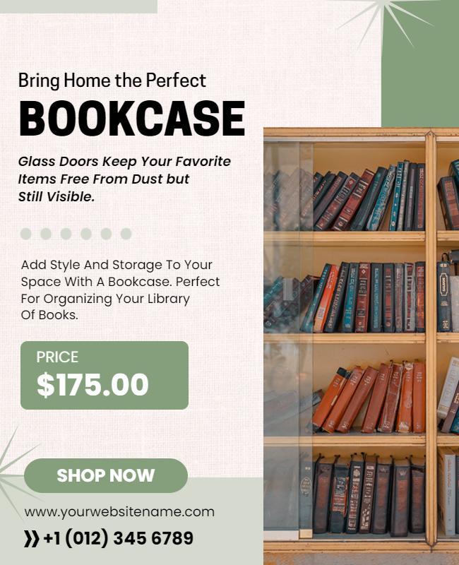 Home Library Bookcase Sale Flyer Template