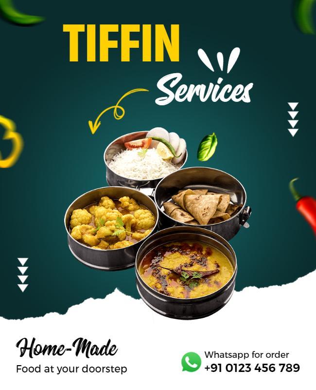 Home Made Tiffin Delivery Service Flyer Template