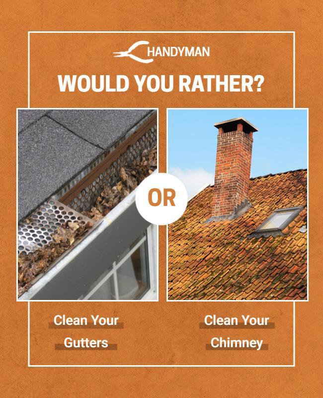 Home Maintenance Gutters and Chimney Cleaning Flyer Template