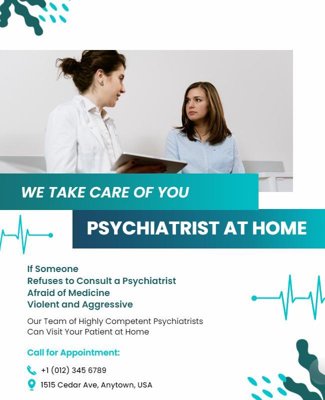 Home Psychiatry Services Informational Flyer Template