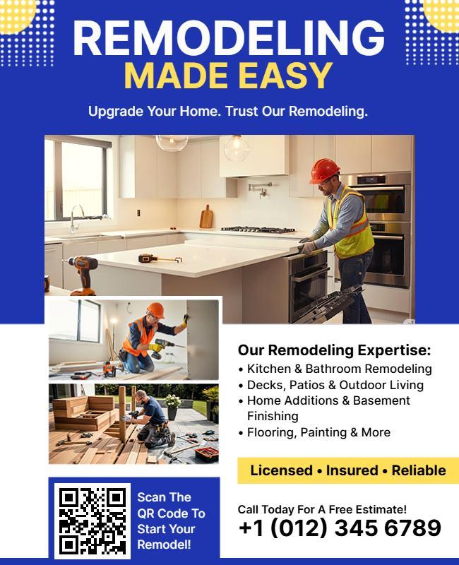 Home Remodeling Services Advertisement Flyer Template