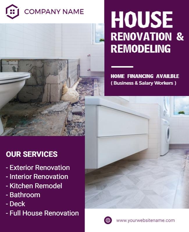 Home Renovation and Remodeling Services Flyer Template