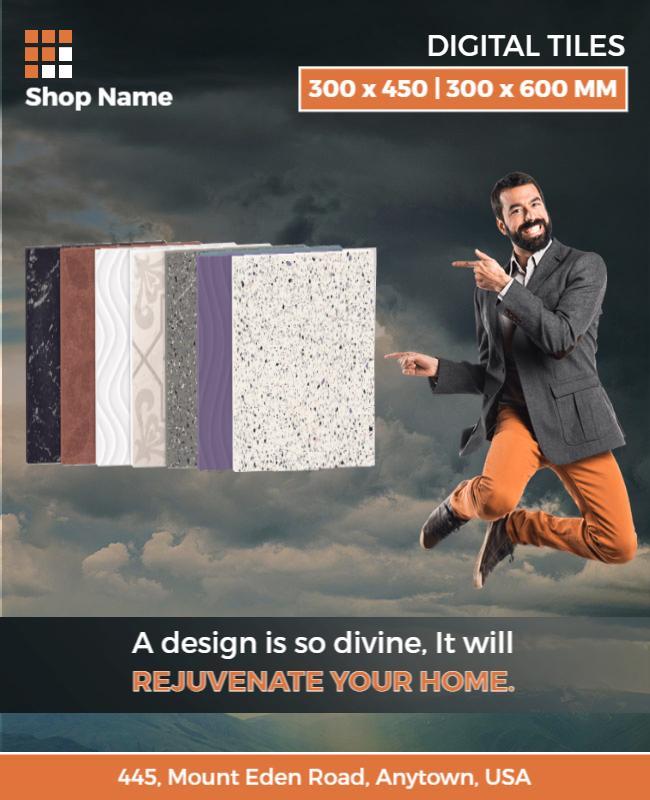 Home Renovation Digital Tiles Promotion Flyer Template