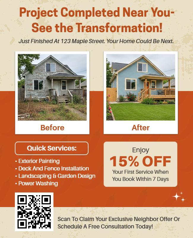 Home Renovation Service Discount Advertisement Flyer Template