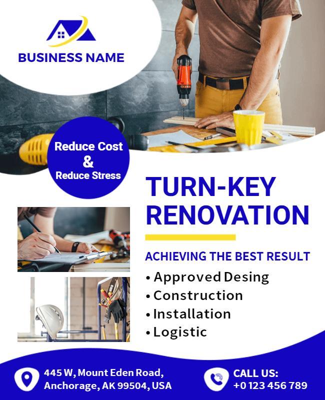 Home Renovation Services Advertisement Flyer Template