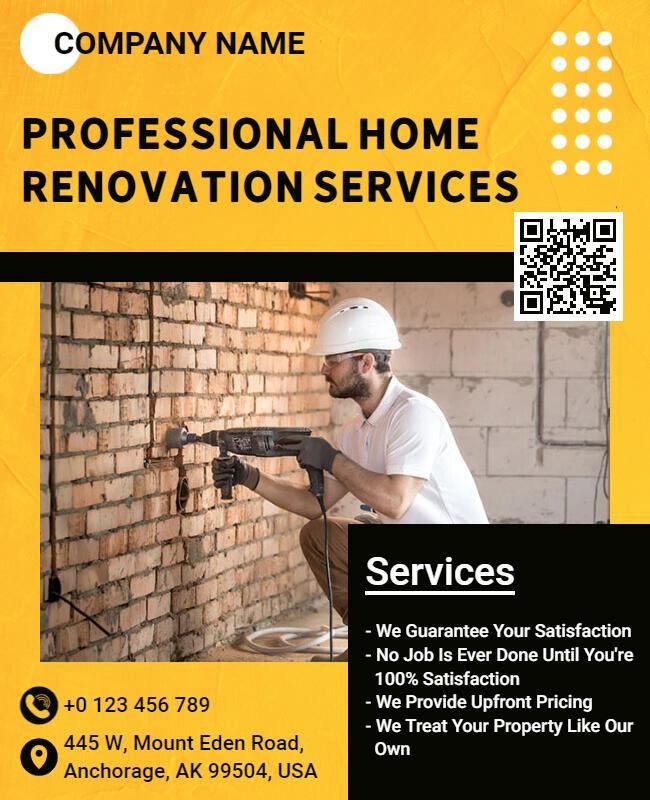 Home Renovation Services Promotion Flyer Template