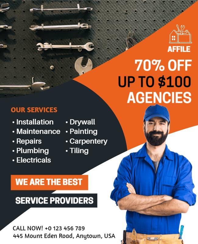 Home Repair and Maintenance Services Flyer Template