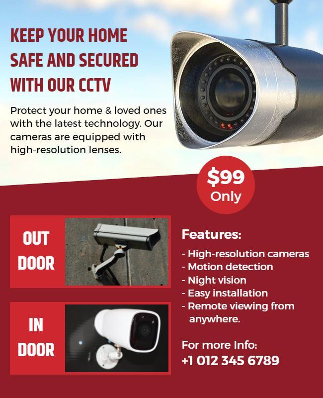 Home Security Cctv Installation Flyer Template