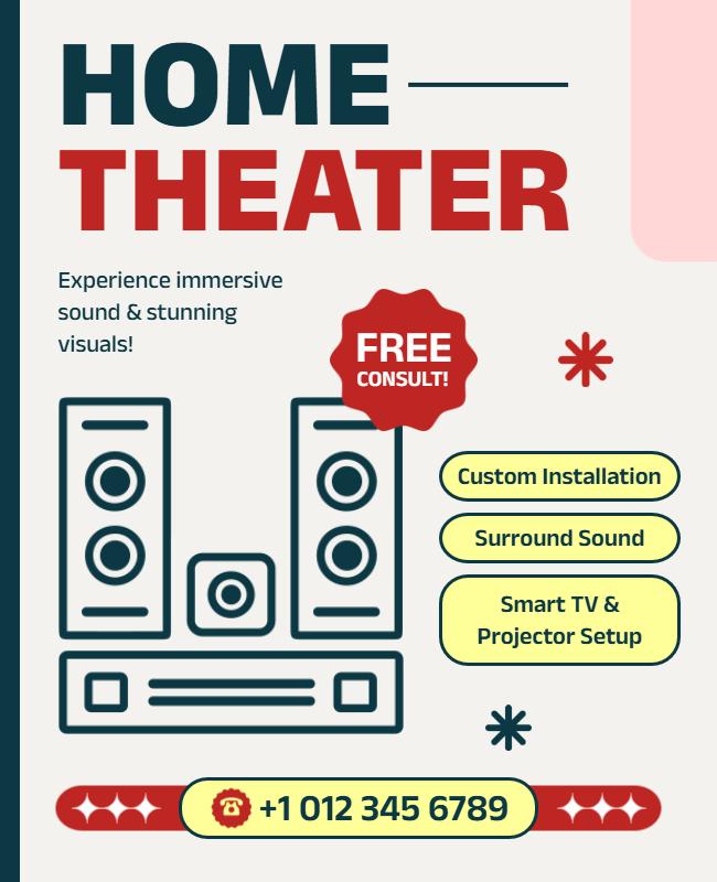 Home Theater Installation Service Flyer Template