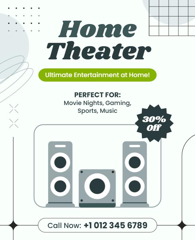 Home Theater System Promotion Flyer Template