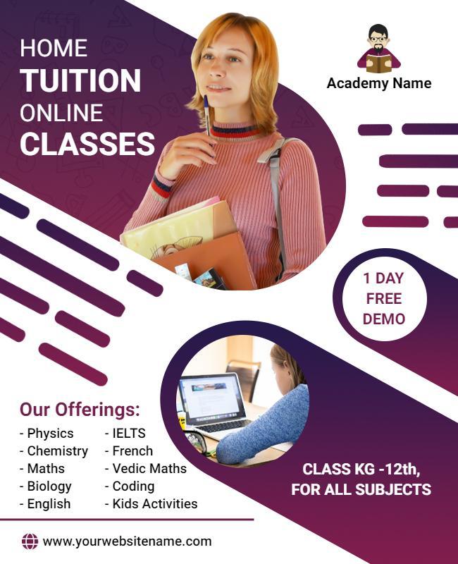 Home Tuition Online Classes Flyer Template