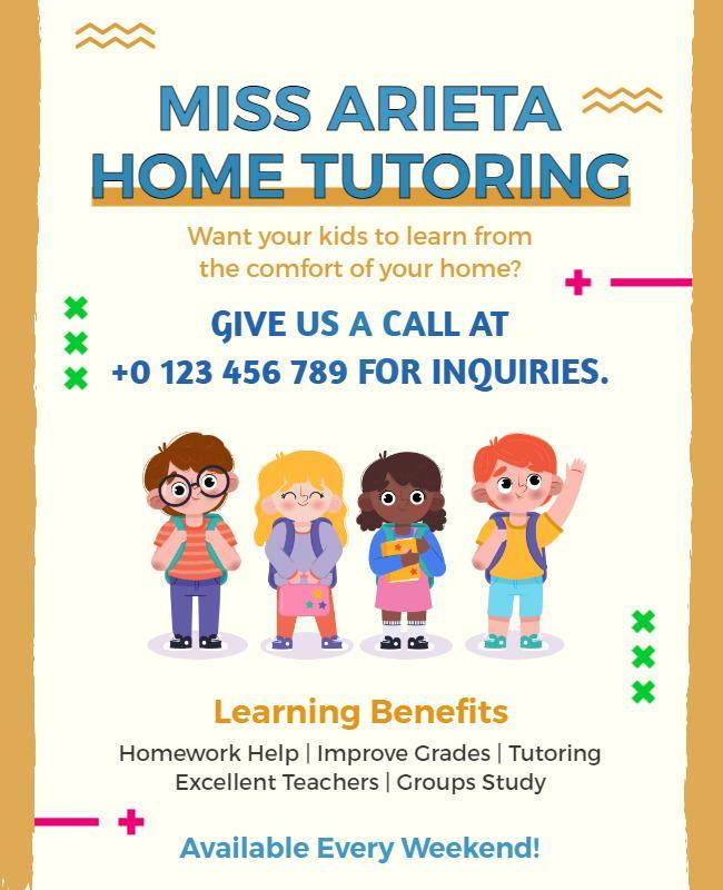 Home Tutoring Services for Children Flyer Template