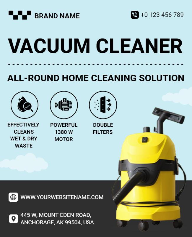 Home Vacuum Cleaner Product Promotion Flyer Template