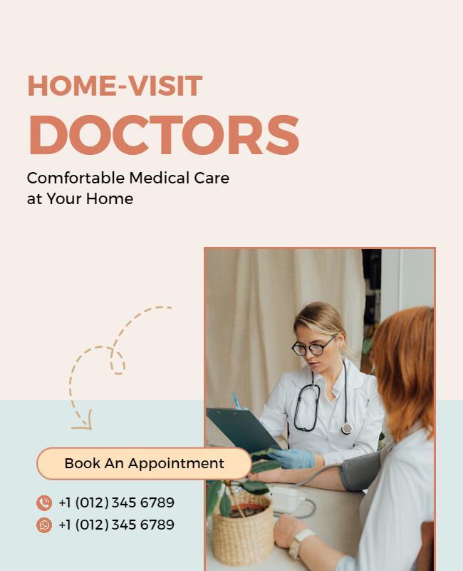 Home Visit Medical Care Service Flyer Template