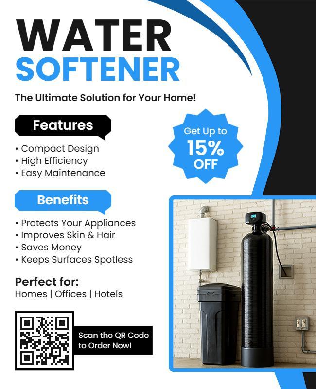 Home Water Softener Promotional Flyer Template
