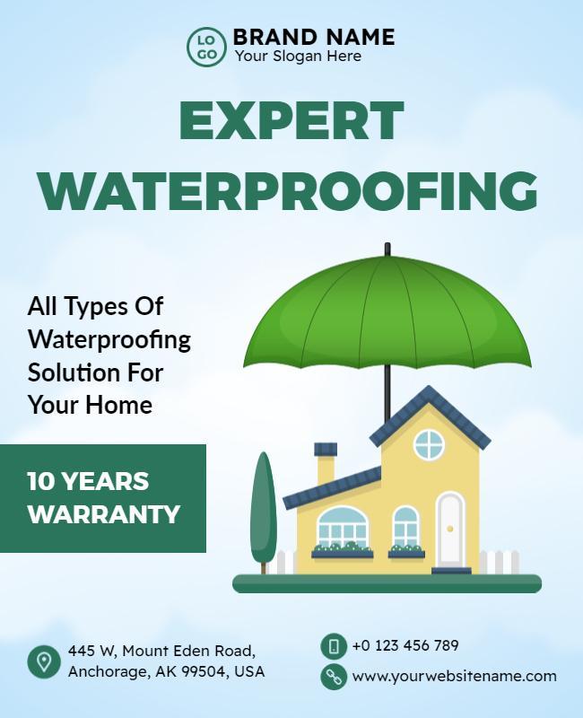 Home Waterproofing Services Promotional Flyer Template