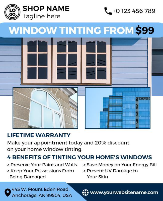 Home Window Tinting Promotion Flyer Template